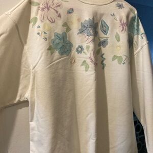 Floral Print Cream Sweatshirt
